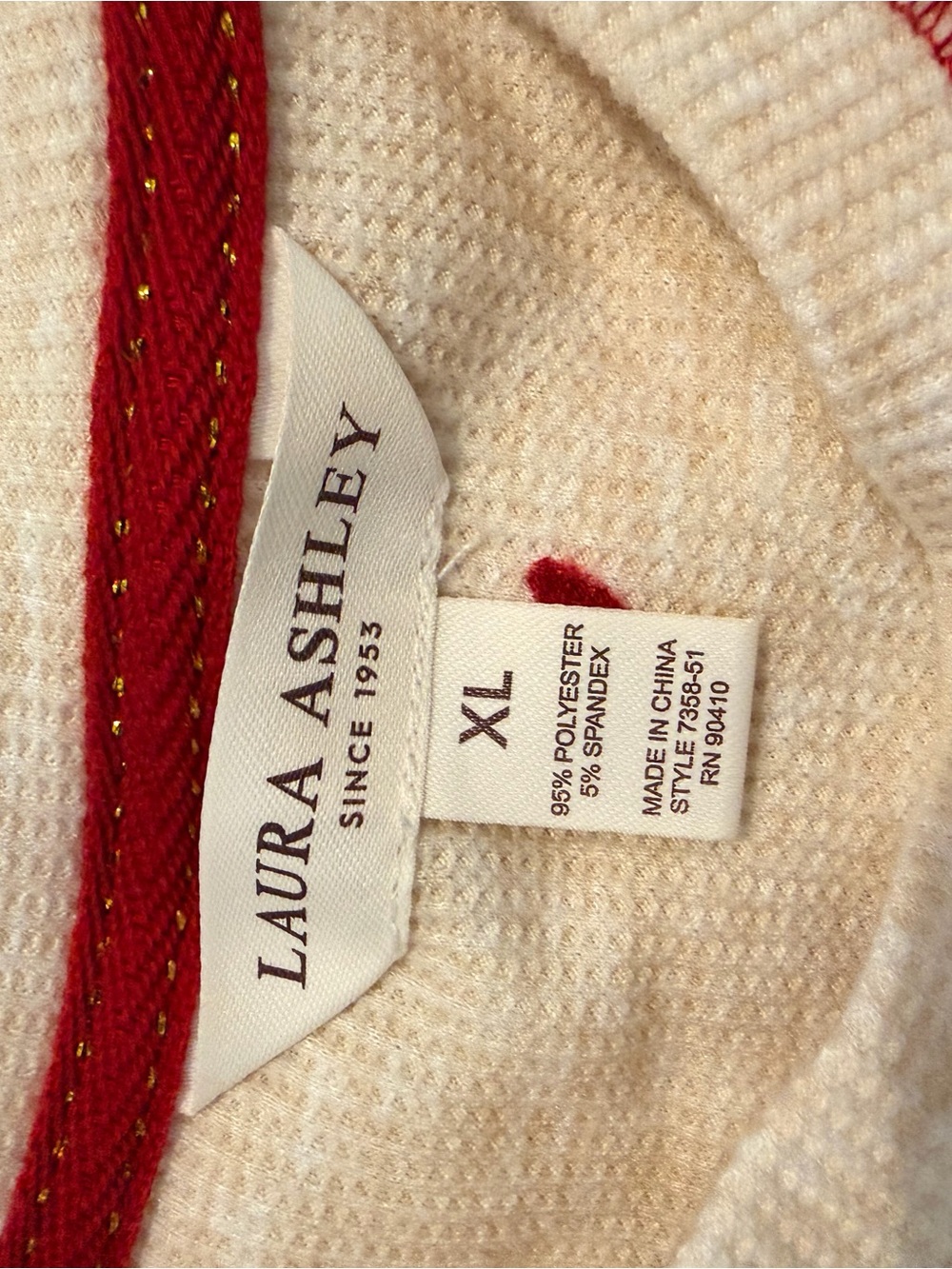 Laura Ashley Cream Heart-Print Thermal Long John Set - Women's Cozy Sleepwear - Picture 3 of 4